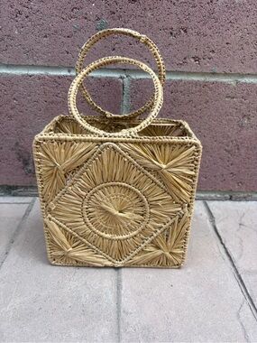 Anthropologie woven square bag